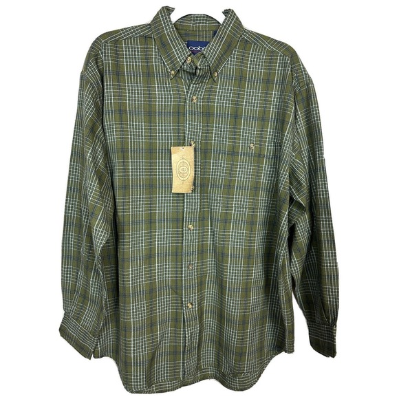 oobe Other - OOBE Men's green‎ Plaid Long Sleeve cotton button down shirt, sz M, NWT